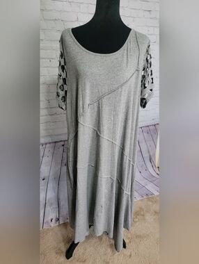 Shein 2XL Women's Gray Cutout Sleeve Casual Dress